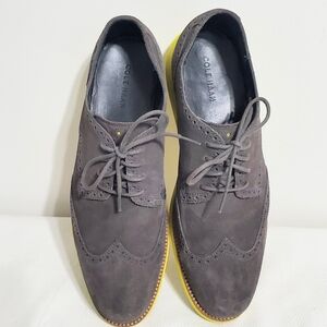 Cole Haan Lunargrand Gray Suede Wingtip Oxford Shoes Size 13